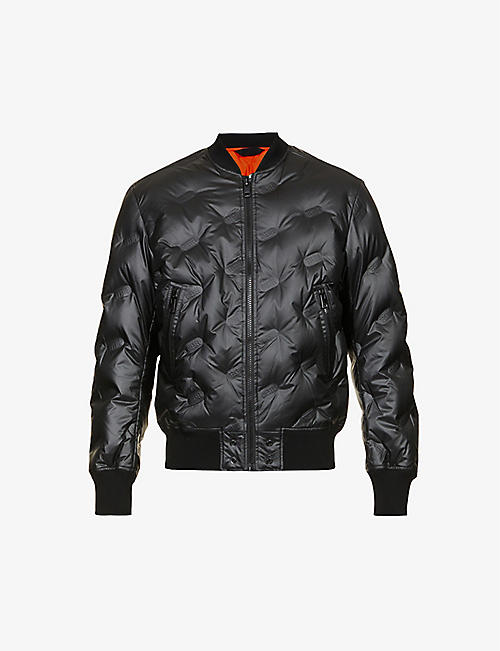 DIESEL: Thermo logo-embossed quilted shell-down jacket