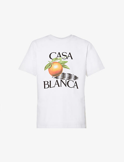 CASABLANCA: Graphic-print organic-cotton jersey T-shirt