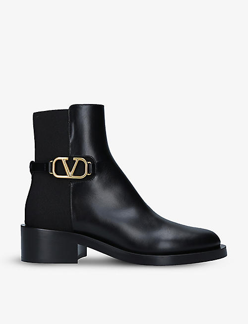 VALENTINO GARAVANI: VLOGO leather Chelsea boots