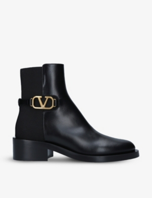 VALENTINO - VLOGO leather Chelsea boots Selfridges.com
