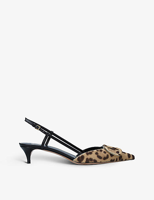 VALENTINO GARAVANI: VLOGO leather slingback heels