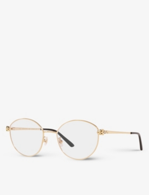 Shop Cartier Women's Gold Shiny Ct0234o Oval-frame Metal Sunglasses