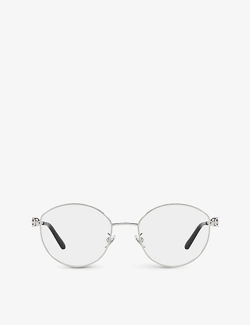 CARTIER: CT0234O Oval-frame metal sunglasses