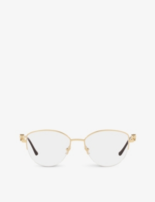 Cartier Womens Gold Ct0280o Cat-eye Metal Sunglasses