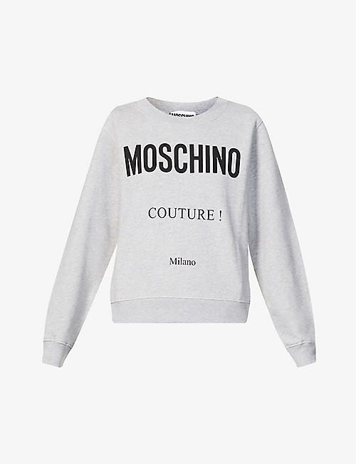 MOSCHINO：品牌标识平纹针织棉卫衣