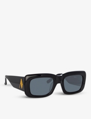 Shop Linda Farrow Women's Multi The Attico X Marfa Rectangular-frame Acetate Sunglasses