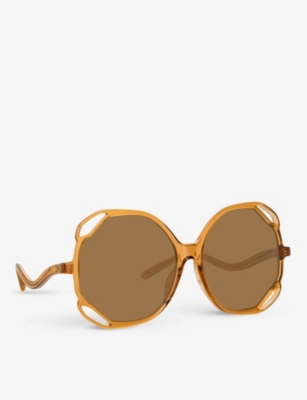 Shop Linda Farrow Women's Multi Jerry Circle-frame Acetate Sunglasses