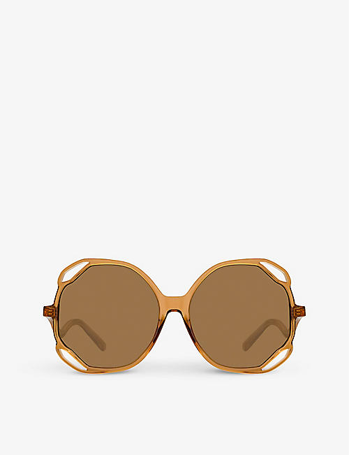 LINDA FARROW: Jerry circle-frame acetate sunglasses
