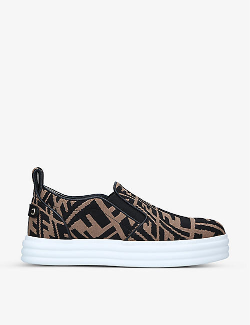FENDI: Rise brand-pattern stretch-woven low-top skate shoes