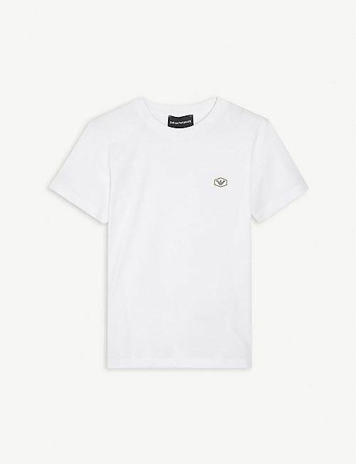 EMPORIO ARMANI: Eagle logo cotton T-shirt 4-16 years