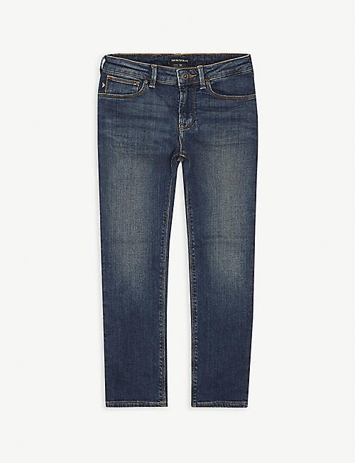 EMPORIO ARMANI: Mid-rise straight-leg denim jeans 4-16 years