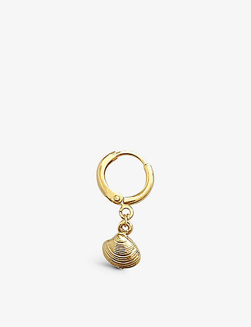 BY NOUCK: Venus Shell 16ct gold-plated brass earring