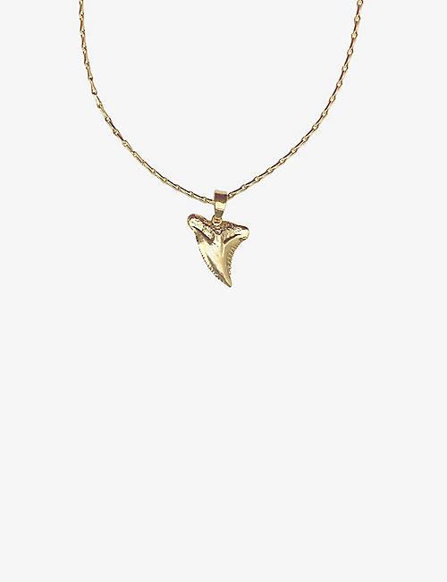 BY NOUCK: Shark Tooth 16ct yellow gold-plated brass necklace