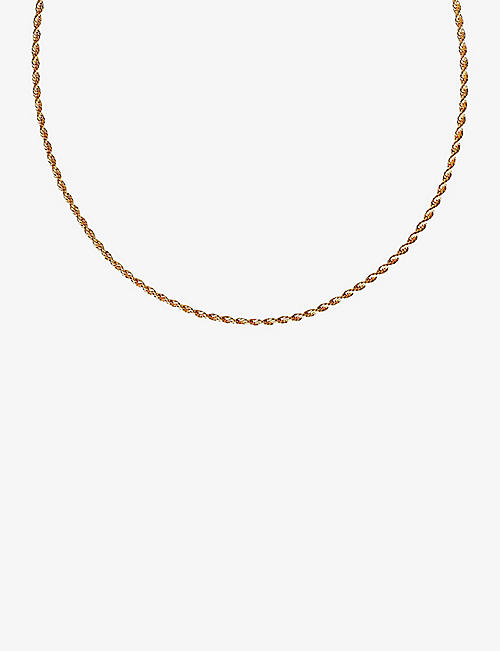 BY NOUCK: Twisted Rope 16ct yellow gold-plated brass chain necklace