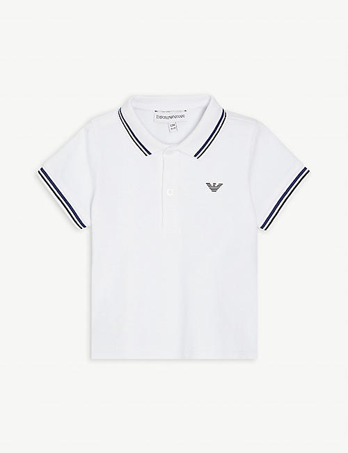 EMPORIO ARMANI: Logo-print cotton polo shirt 6-36 months