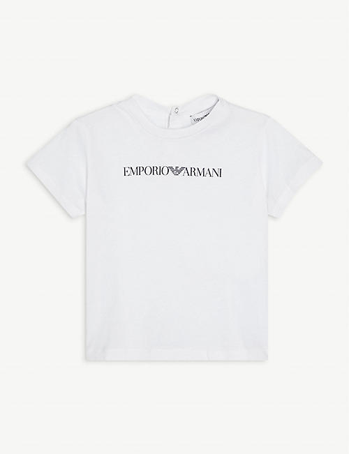 EMPORIO ARMANI: Eagle-print cotton T-shirt 6-36 months