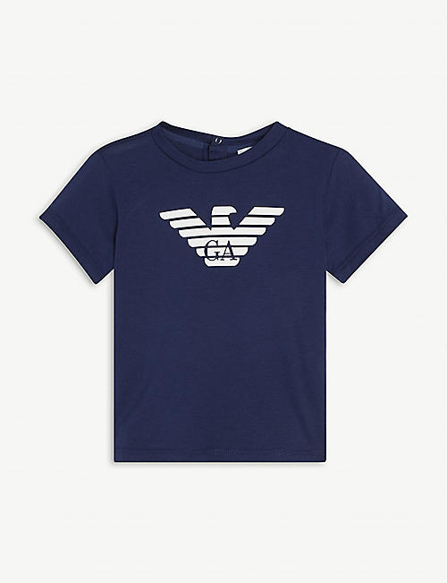 EMPORIO ARMANI: Eagle-print cotton T-shirt 6-36 months