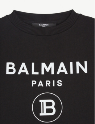 BALMAIN Logo-print long-sleeve cotton sweatshirt 4-16 years