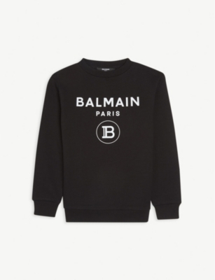 BALMAIN Logo-print long-sleeve cotton sweatshirt 4-16 years