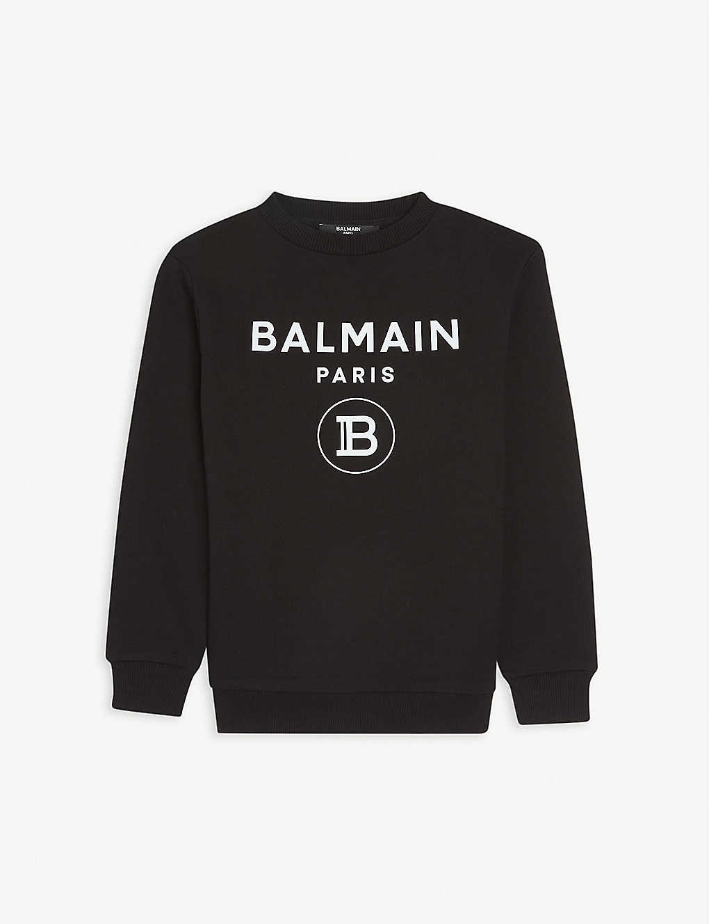 BALMAIN Logo-print long-sleeve cotton sweatshirt 4-16 years