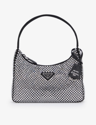 PRADA Re Edition 2000 crystal embellished leather shoulder bag