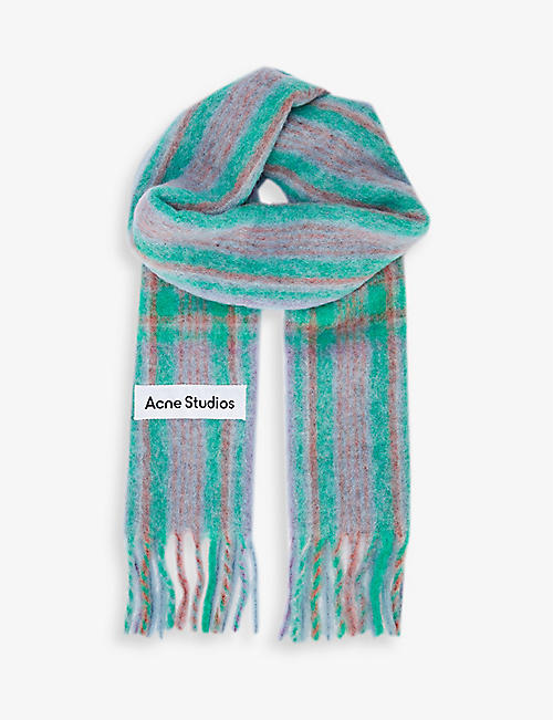 ACNE STUDIOS: Vally tartan knitted scarf