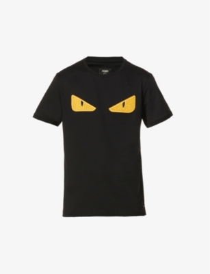 FENDI Bug Eyes brand pattern cotton jersey T shirt Selfridges