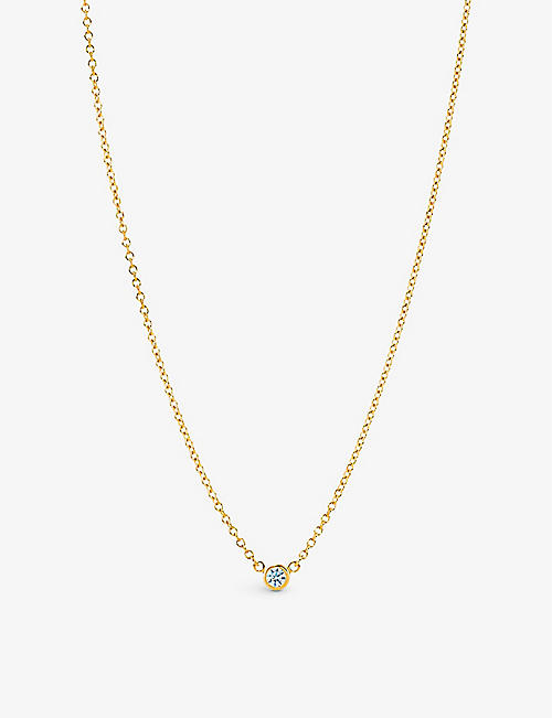 TIFFANY & CO: Diamonds by the Yard 18ct yellow-gold and 0.17ct brilliant-cut diamond pendant necklace
