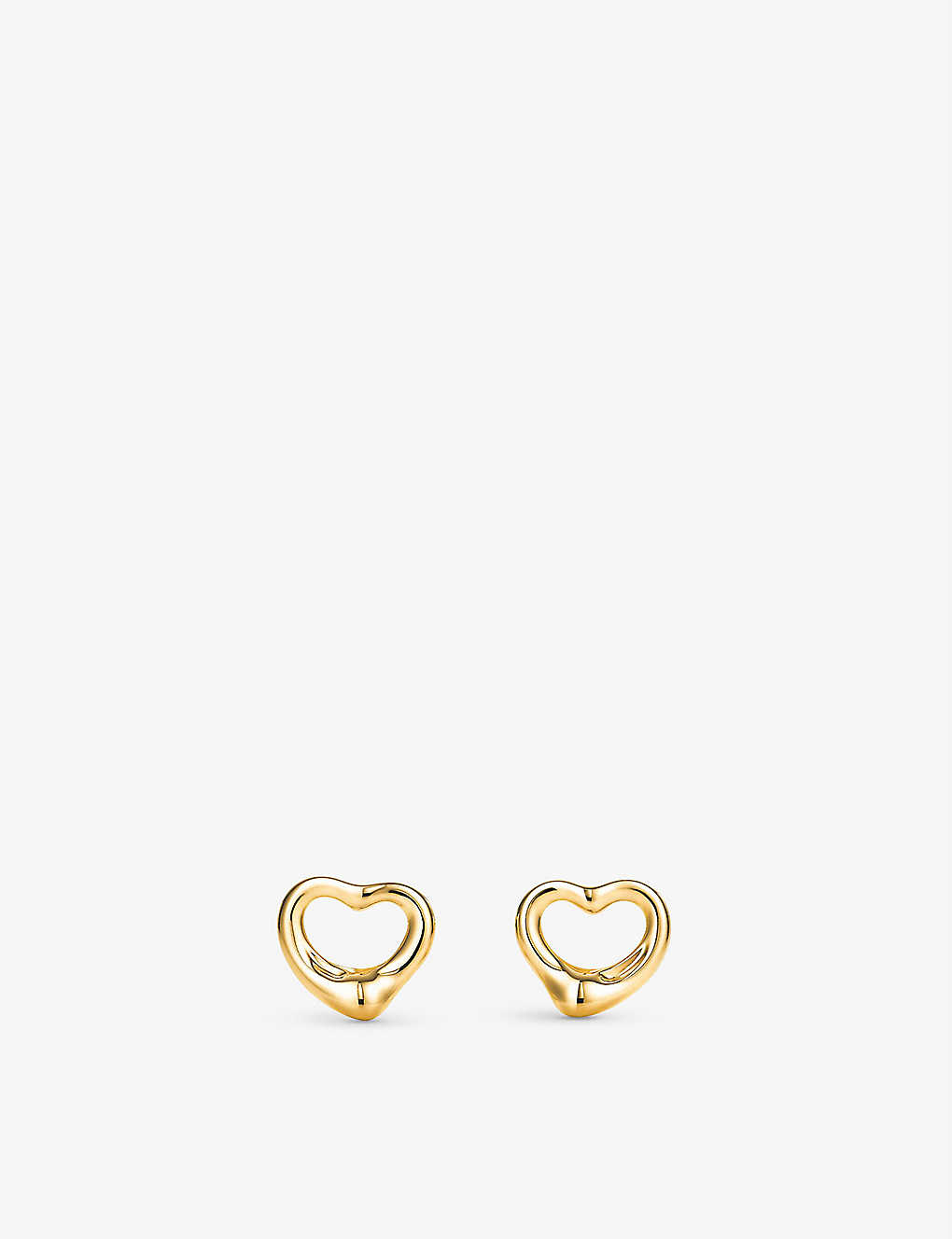 Tiffany & Co Womens Gold Elsa Peretti Open Heart Stud Earrings
