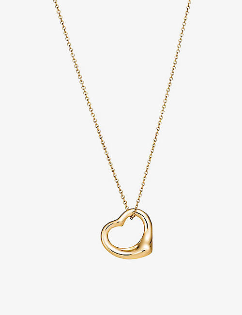 TIFFANY & CO: Elsa Peretti Open Heart 18ct yellow-gold necklace