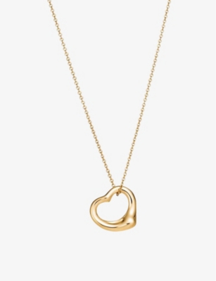 Tiffany & Co Womens Gold Elsa Peretti Open Heart 18ct Yellow-gold Necklace