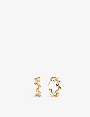 Tiffany & Co Paloma Picasso Olive Leaf 18ct Yellow-gold Hoop Earrings