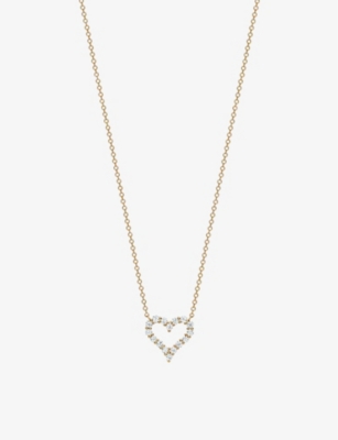 Tiffany & Co Womens Gold Hearts 18ct Yellow-gold And 0.25ct Diamond Melee Pendant Necklace