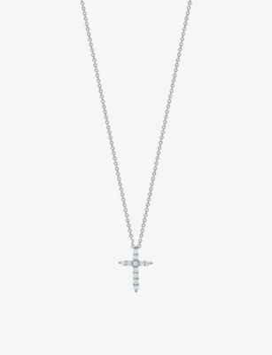 Tiffany & Co Ross Platinum And 0.21ct Diamond Melee Pendant Necklace