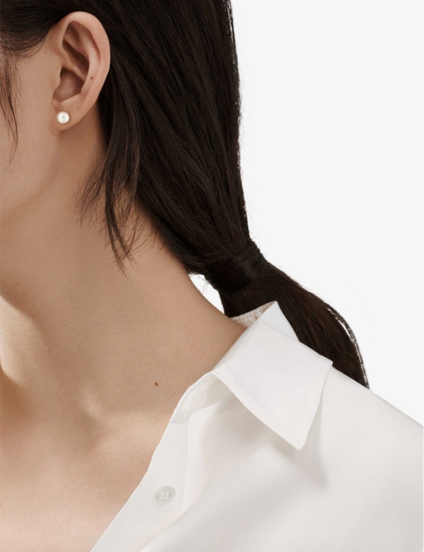 Signature® Pearls medium 18ct white-gold and pearl earrings