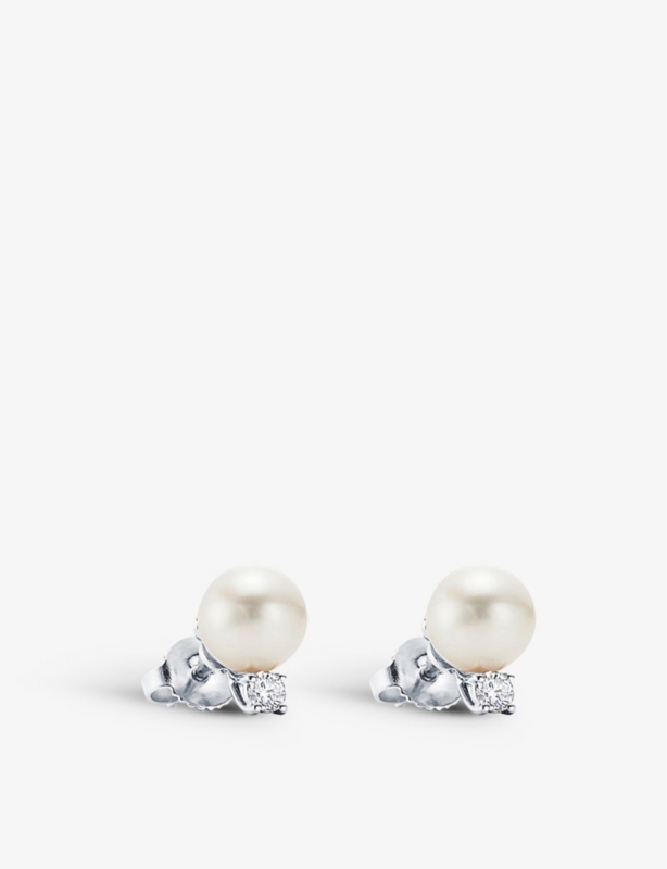 Signature® Pearls large 18ct white-gold and pearl earrings