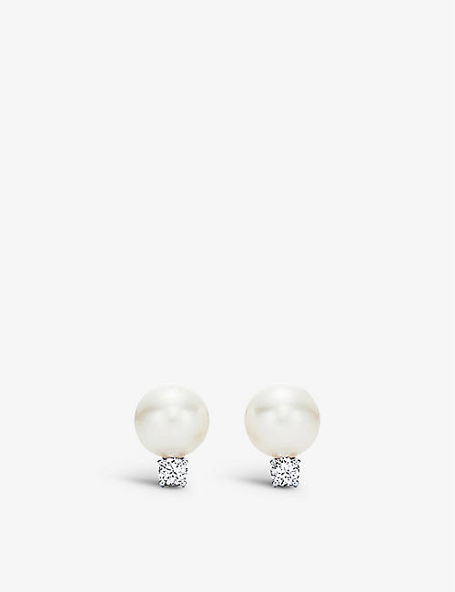 TIFFANY & CO: Signature® Pearls large 18ct white-gold and pearl earrings
