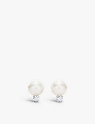 Tiffany & Co Womens White Gold Signature® Pearls Large 18ct White-gold And Pearl Earrings