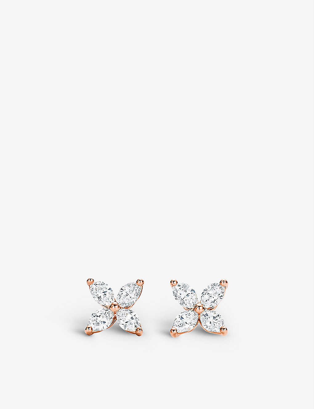 Tiffany & Co rose gold Victoria earrings with diamond