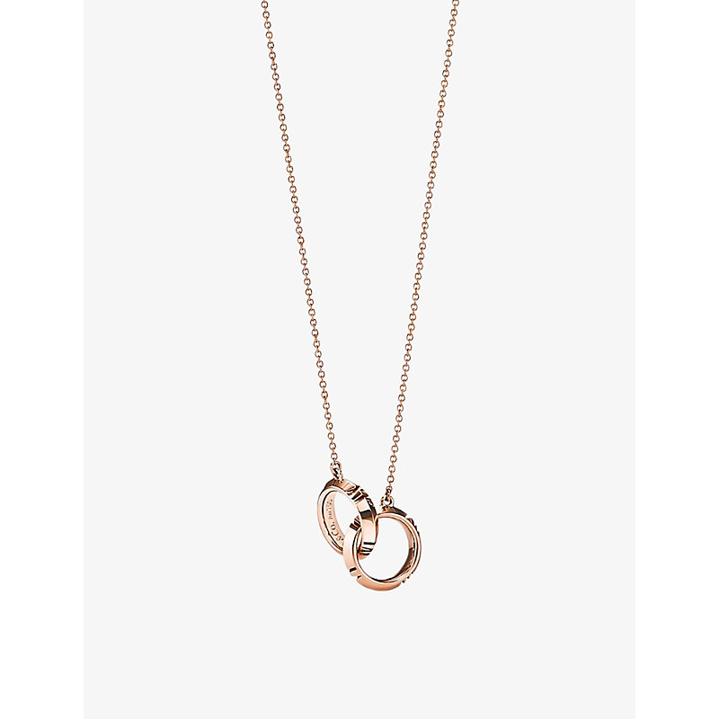 Tiffany & Co Womens Rose Gold Atlas X 18ct Rose-gold Interlocking Pendant Necklace