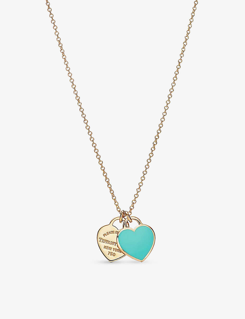 Tiffany & Co Womens Gold Return To Tiffany Double Heart Tag Extra-large 18ct Yellow-gold And Enamel