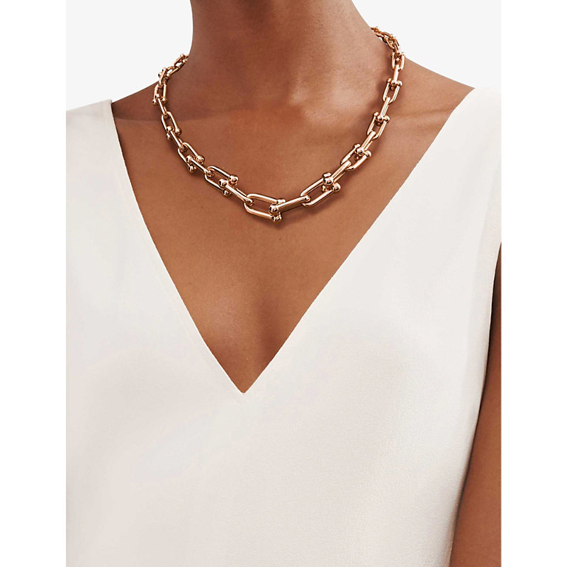 Shop Tiffany & Co Womens Rose Gold Tiffany Hardwear 18ct Rose-gold Necklace