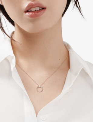 TIFFANY & CO: Tiffany T 18ct rose-gold and 0.08ct diamond pendant necklace