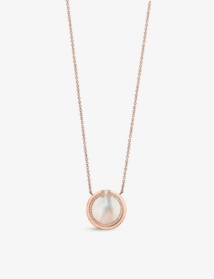 Tiffany & Co Womens Rose Gold Tiffany T Circle 18ct Rose-gold, Mother-of-pearl And 0.05ct Diamond Pe