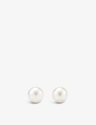 TIFFANY & CO: Ziegfeld freshwater pearl and sterling silver stud earrings