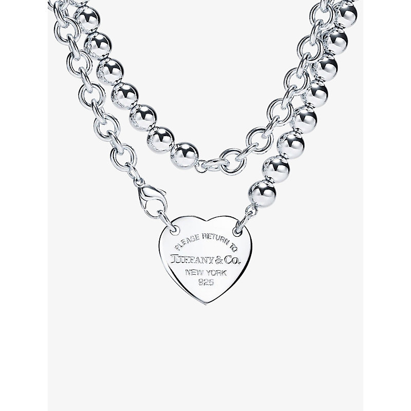 Tiffany & Co Womens Silver Return To Tiffany Heart Tag Extra-large Sterling-silver Wrap Necklace