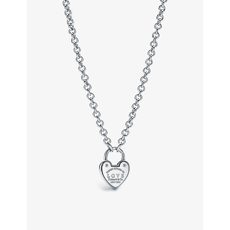 Tiffany & Co Womens Silver Return To Tiffany™ Love Lock Sterling-silver Pendant Necklace