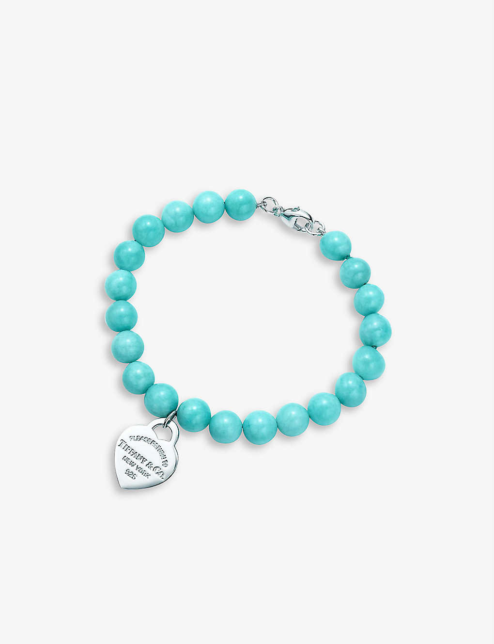 TIFFANY & CO Return to Tiffany™ Heart Tag sterling-silver and amazonite bead bracelet