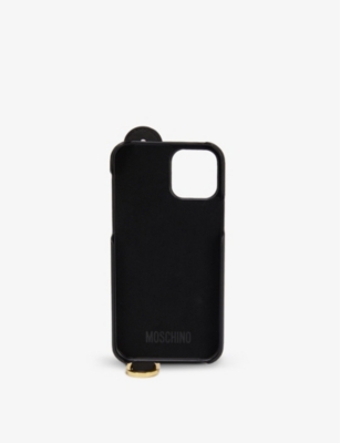 Moschino Branded Faux Leather Iphone 12 12 Pro Phone Case Selfridges Com
