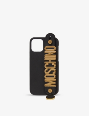 Moschino Branded Faux Leather Iphone 12 12 Pro Phone Case Selfridges Com